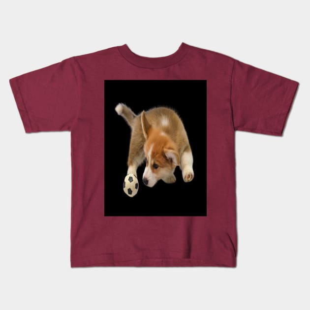 Puppy with a ball to play Kids T-Shirt by KA&KO